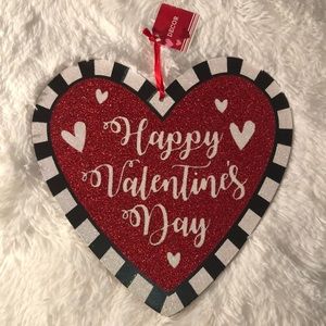 Happy Valentine’s Day Wall Decor ❤️🖤❤️ Glitter Sign NWT